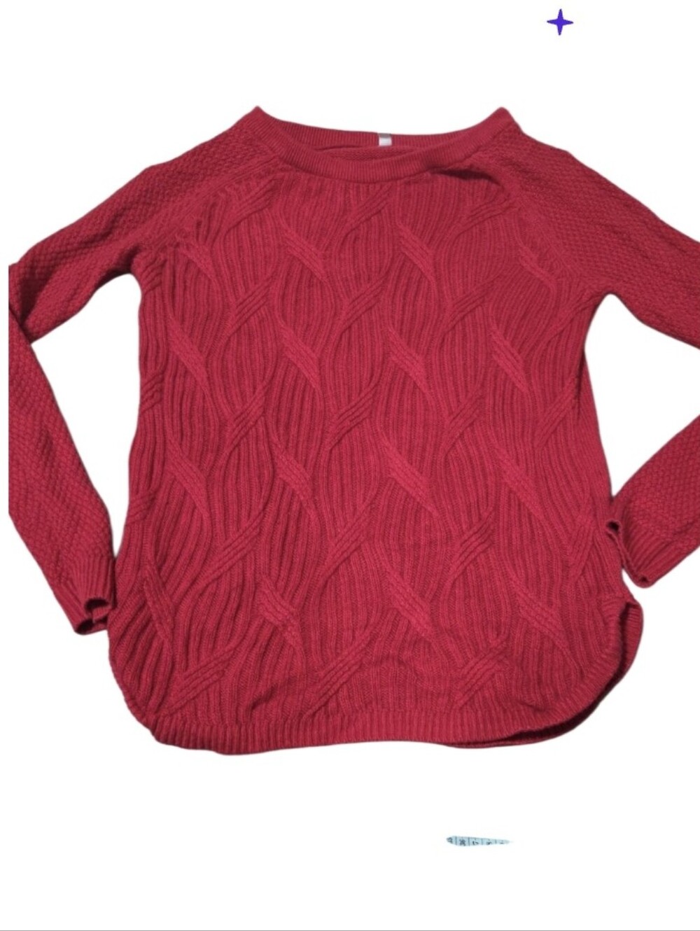 Sonoma S Red Cable Knit Women's Sweater